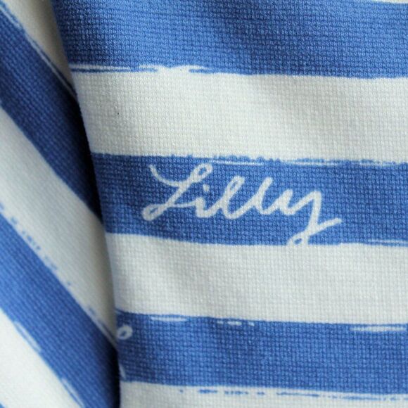 Lilly Pulitzer Briella Dress Size M Striped Blue and White with Lilly logo - Picture 4 of 5